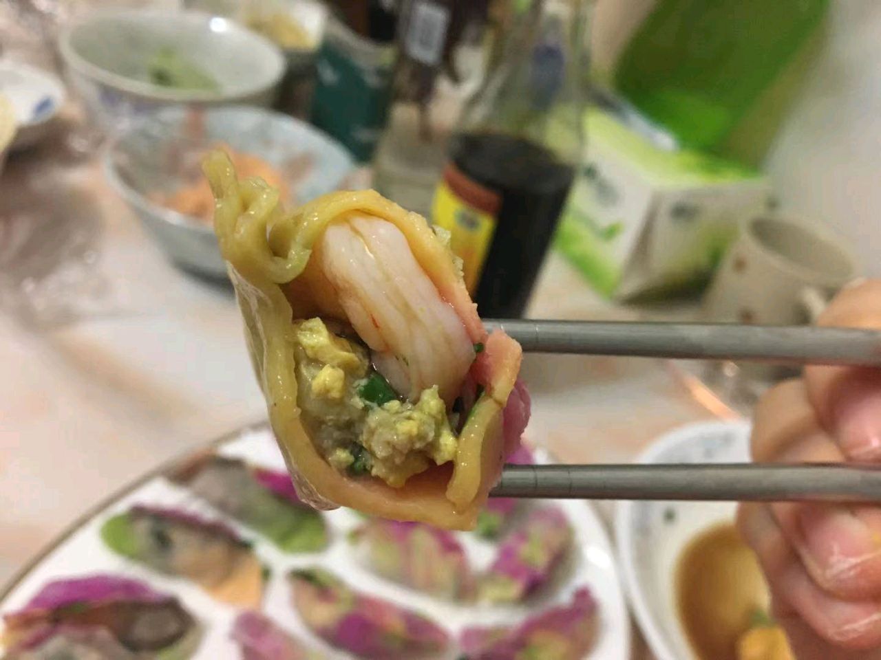 五彩虾饺