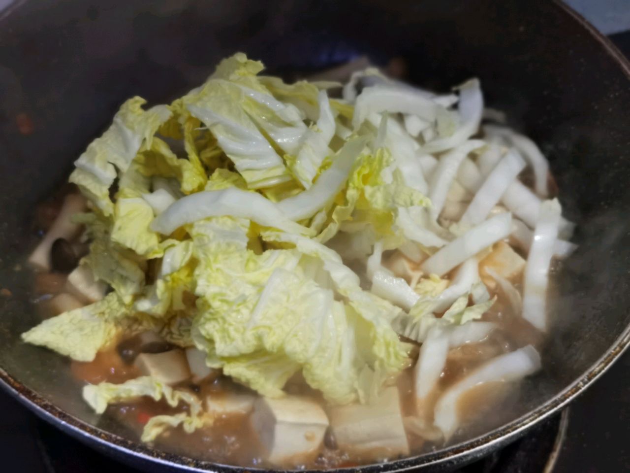 白菜豆腐闷小菇