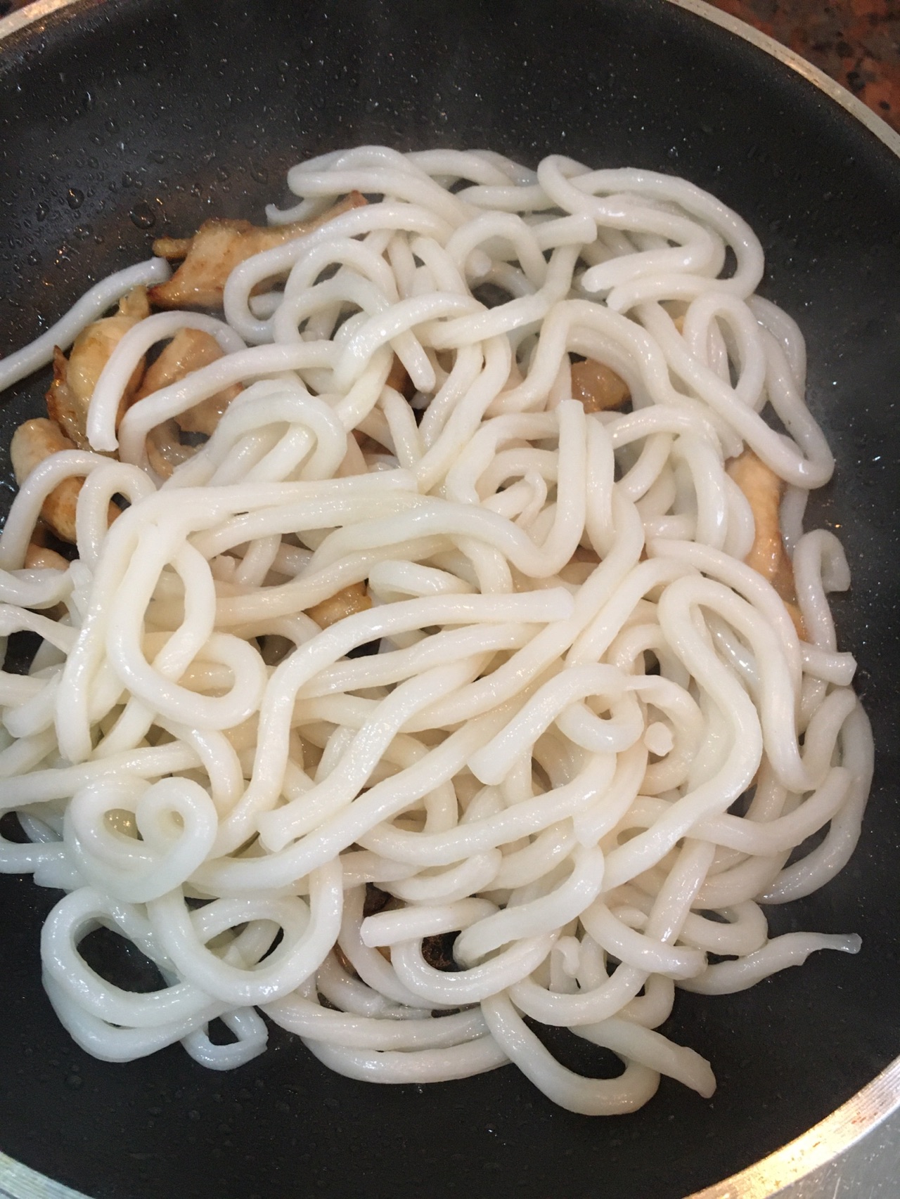 板筋菜心炒乌冬