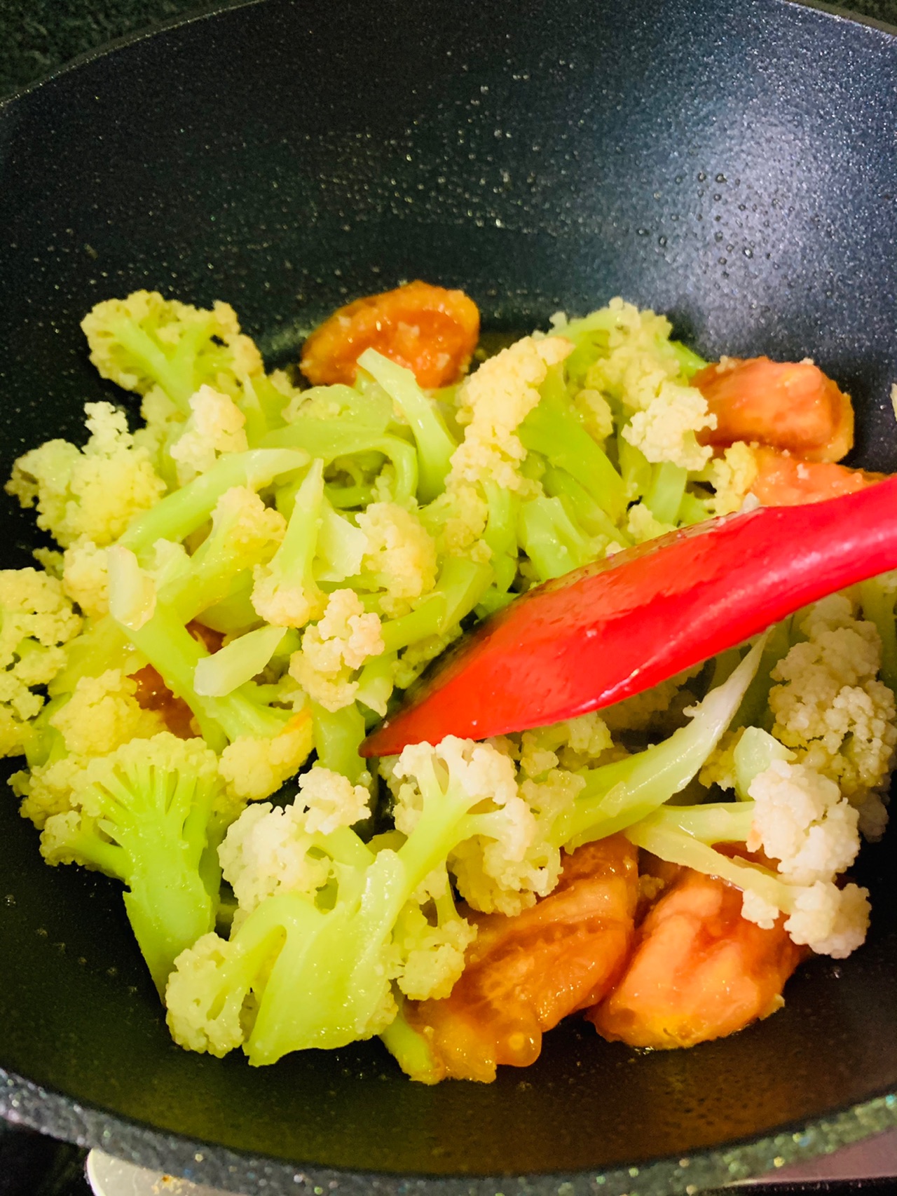 鲍汁蚝油西红柿炒花菜