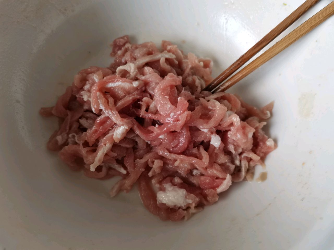 鲍汁肉丝炒花菜