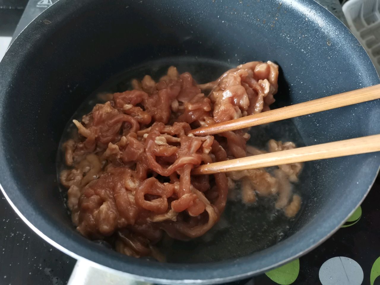 鲍汁肉丝炒花菜