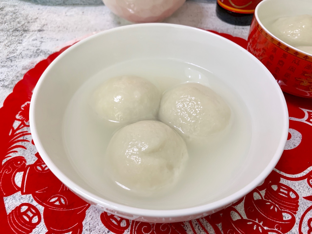 菠菜蛋皮馅咸汤圆