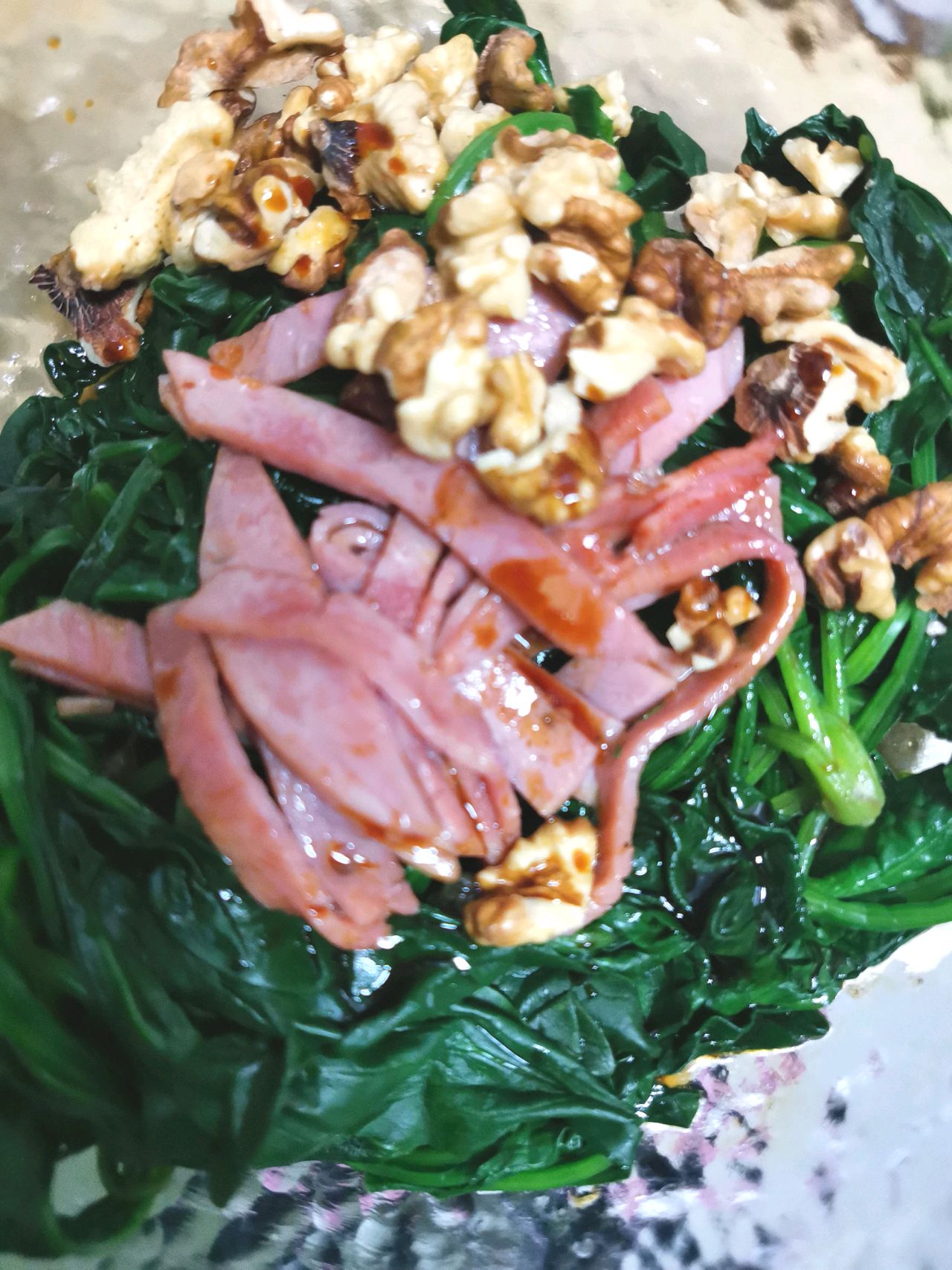 菠菜火腿果仁碎