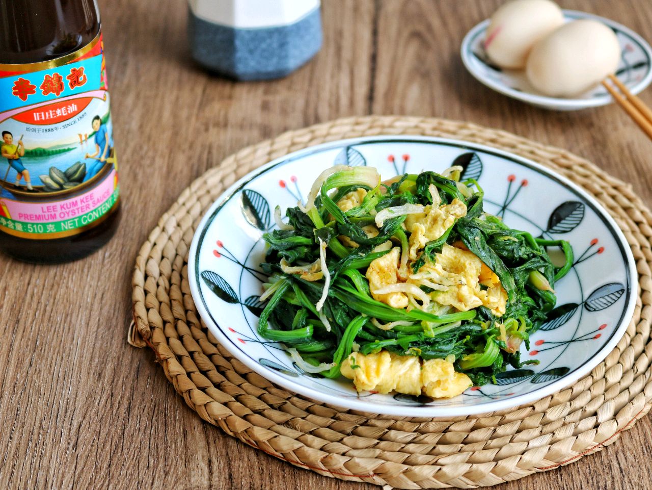 菠菜银鱼炒鸡蛋