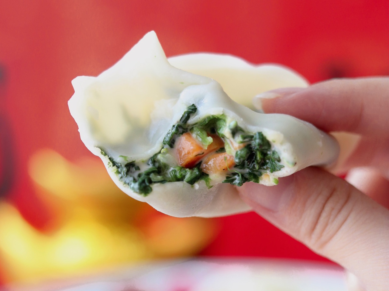菠菜芝士水饺