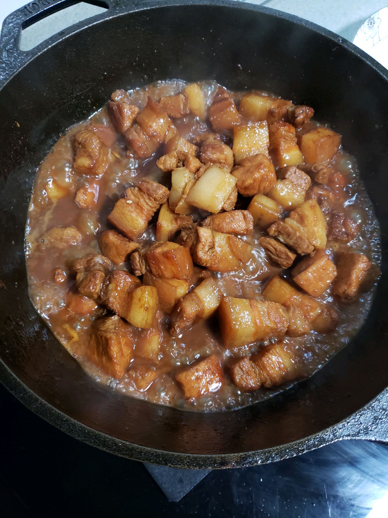 不加盐无水无油红烧肉