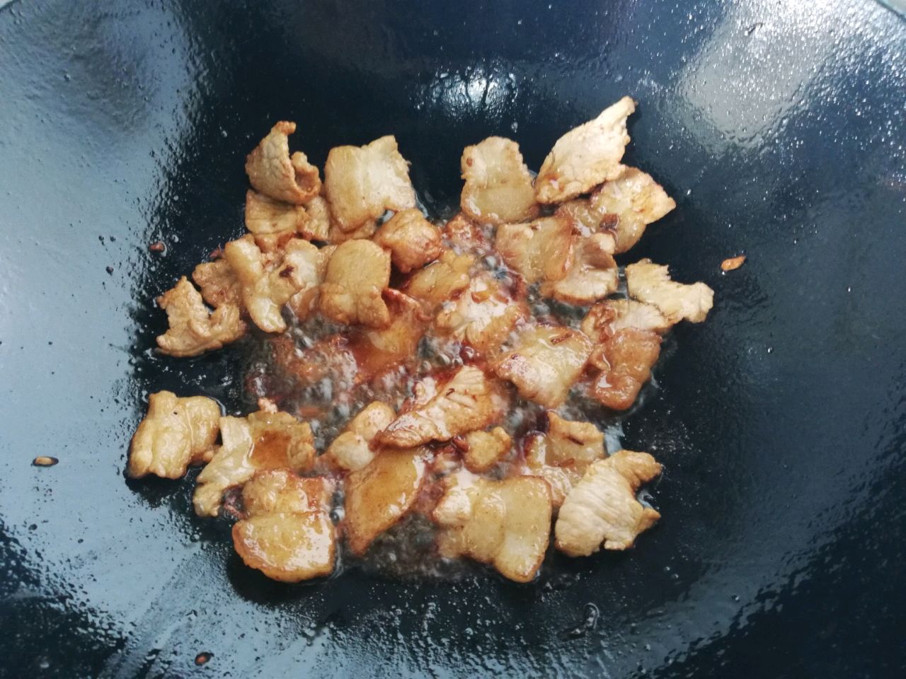 菜花豆米炒肉