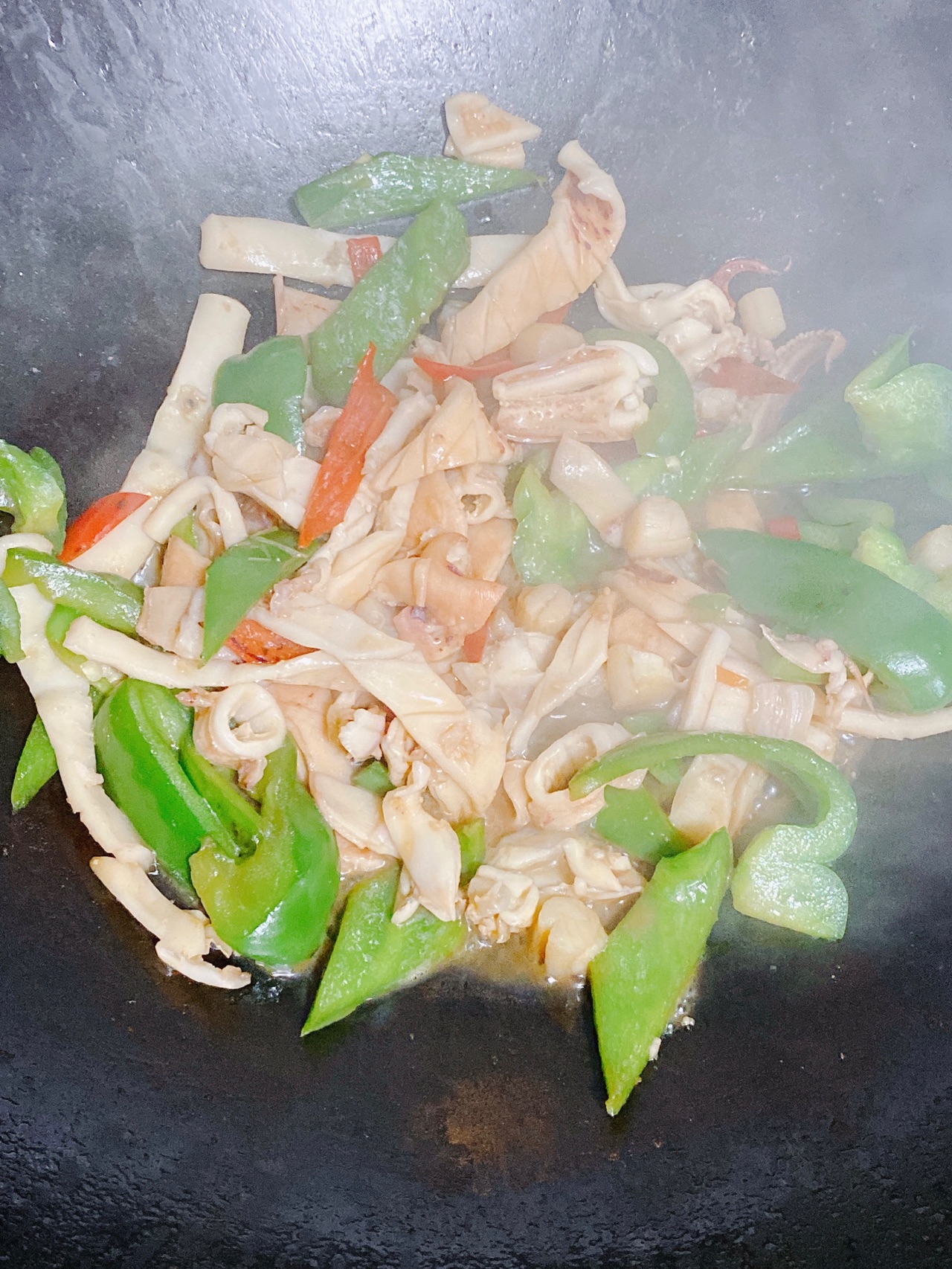 菜椒炒鱿鱼