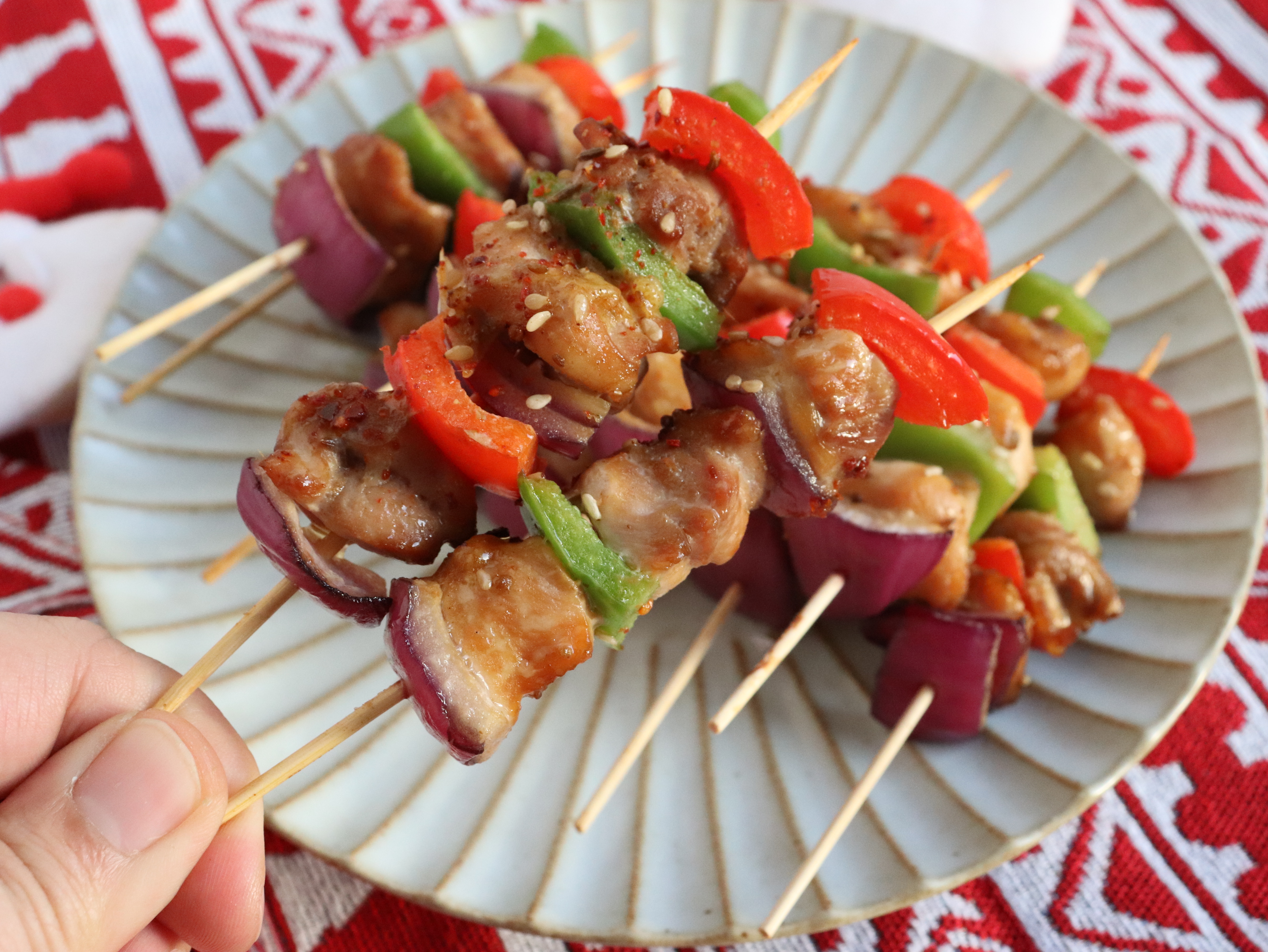 彩椒鸡肉串