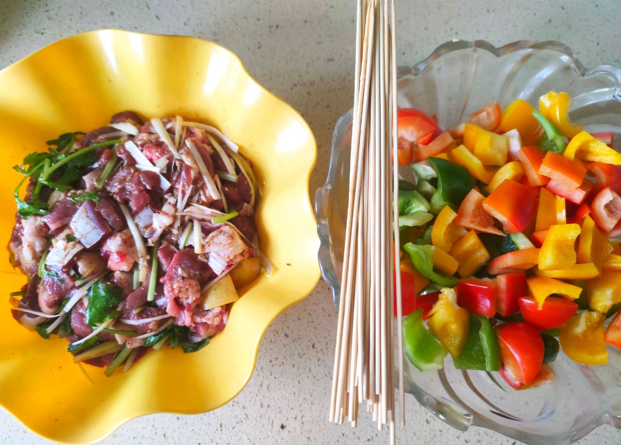 彩椒孜然羊肉串