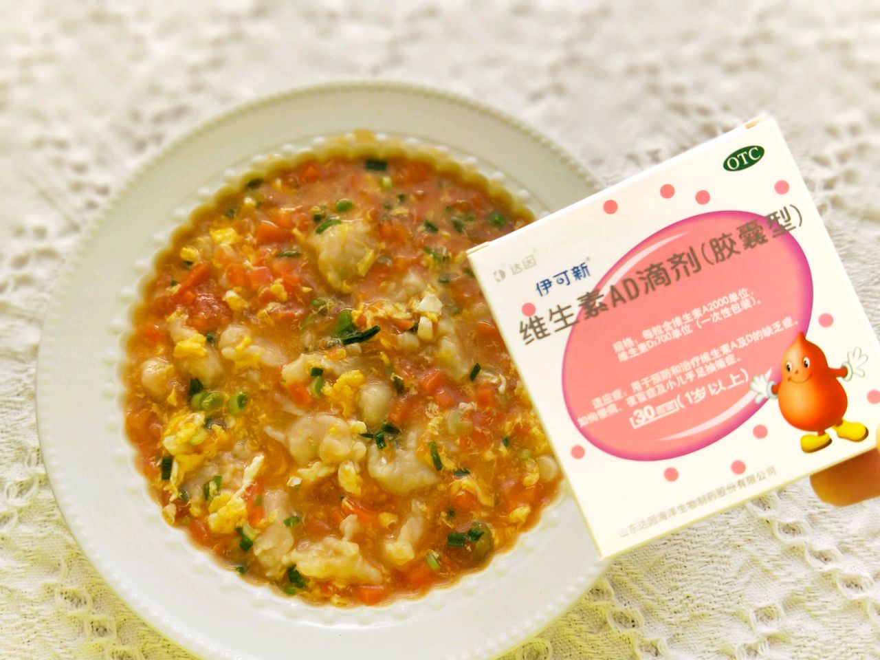 彩蔬鸡蛋面疙瘩汤