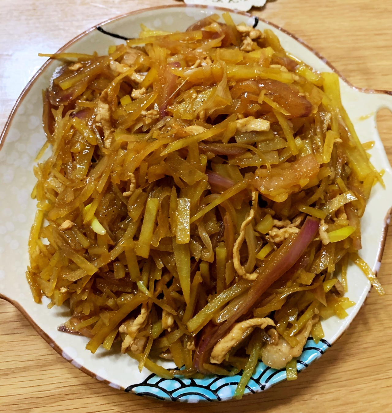 超级好吃的肉炒土豆丝