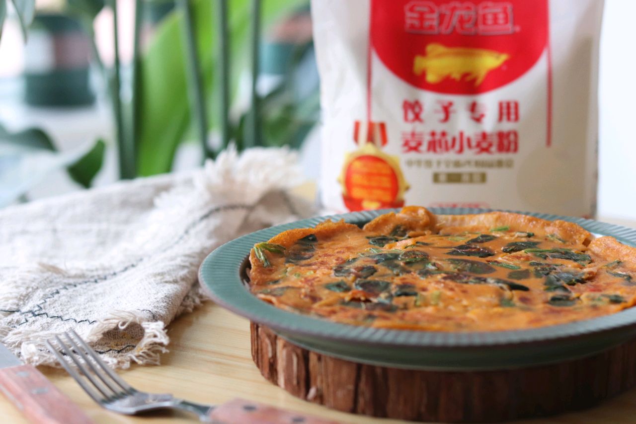 超级香 泡菜味鸡蛋菠菜饼