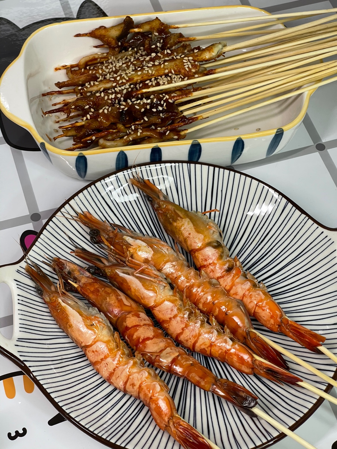 超美味海鲜小串，烤起来^_^