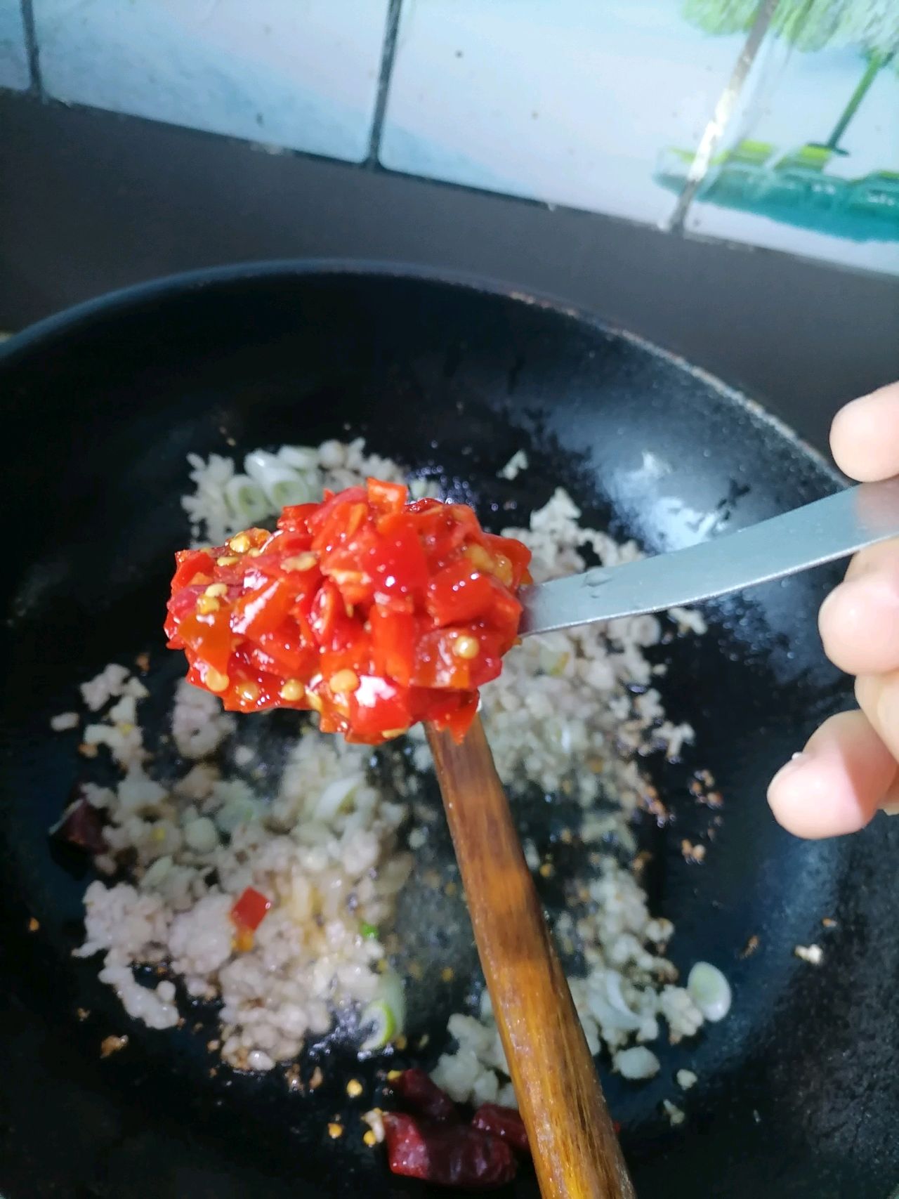 炒酸豆角+自制酸豆角