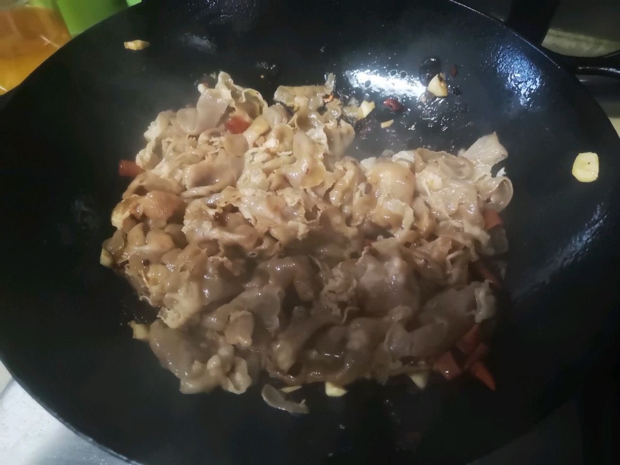 炒羊肉菜花