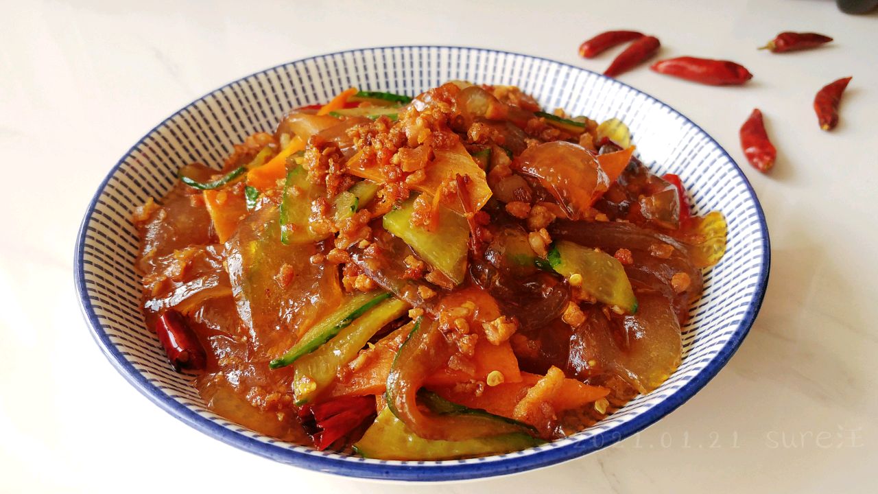 豉油辣肉炒拉皮