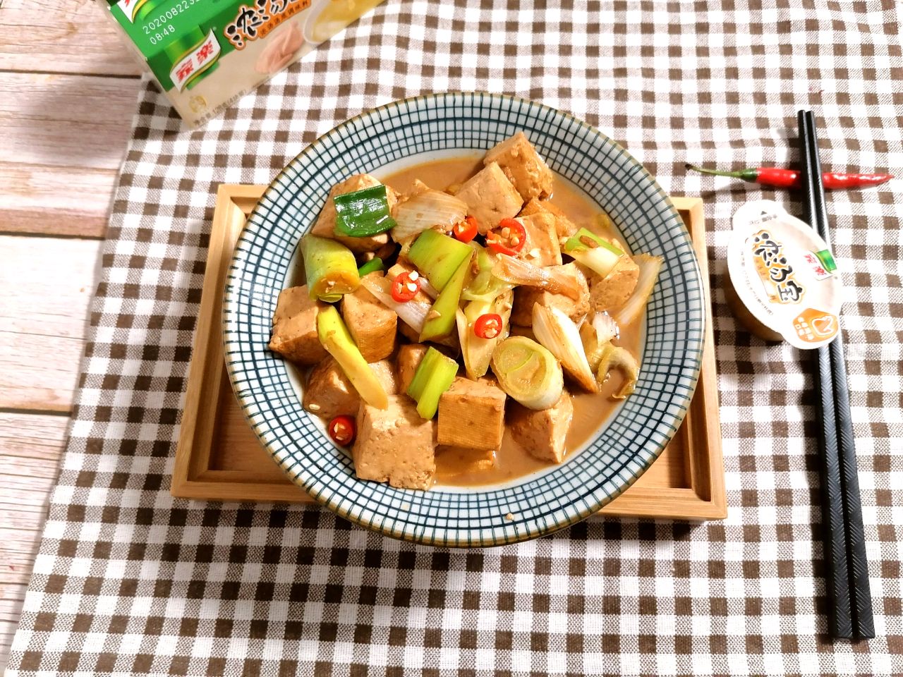 葱烧豆腐