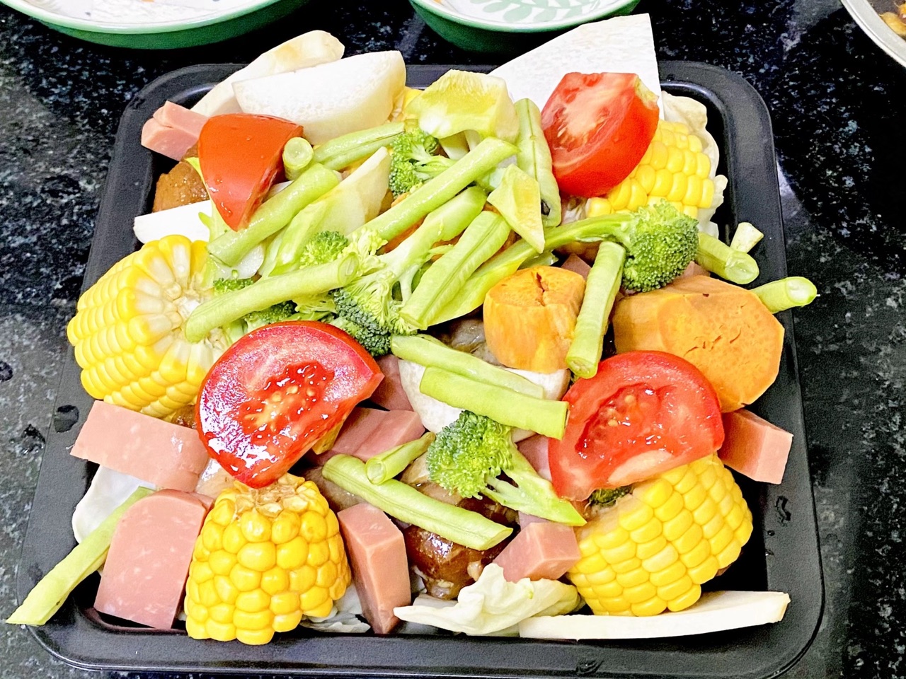 低卡鸡腿烤时蔬