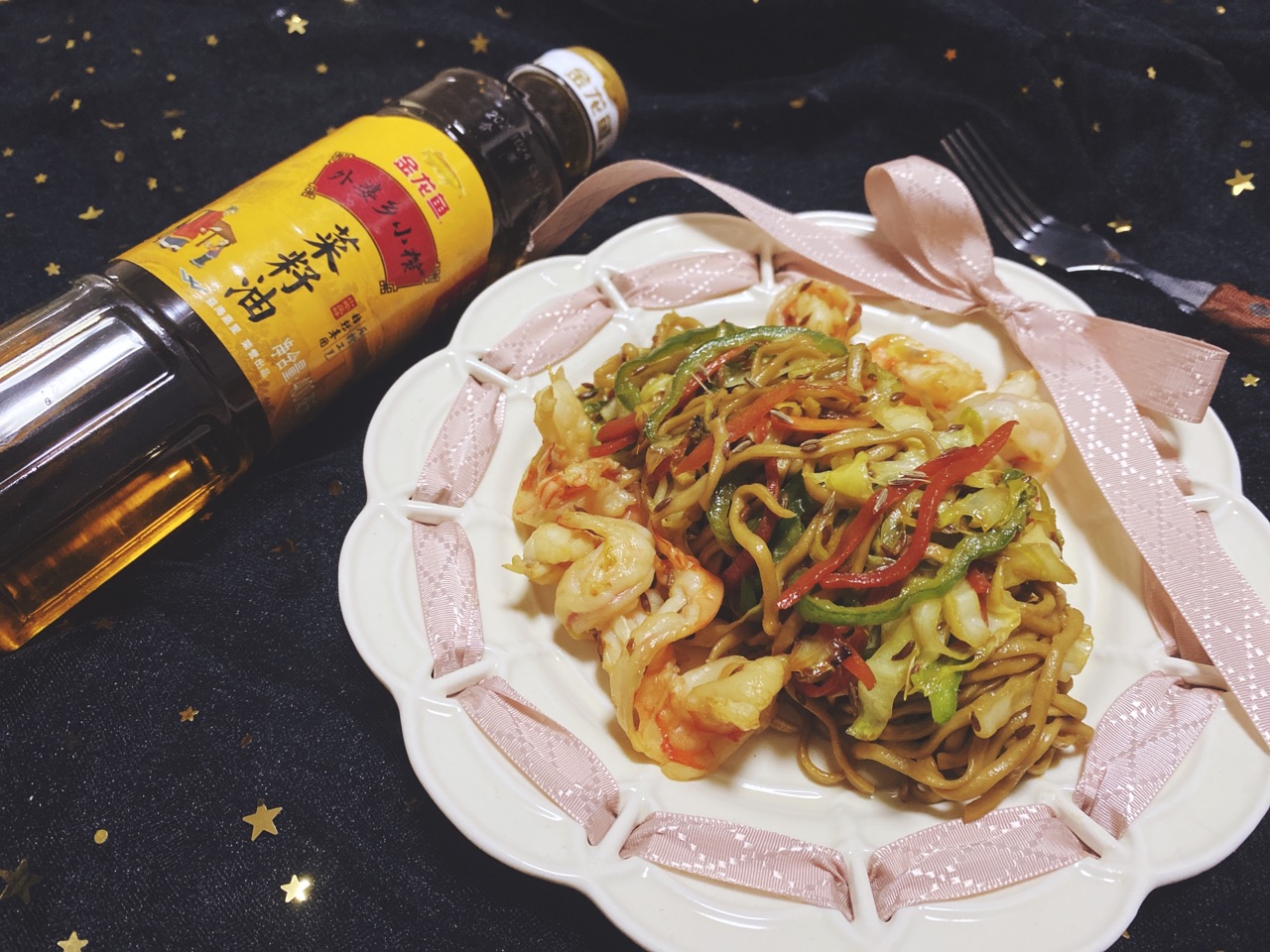 低卡虾仁蔬菜炒面