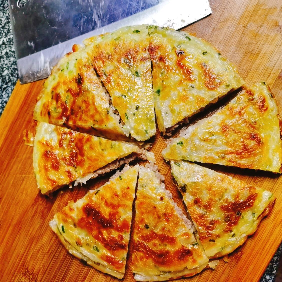 电饼铛香葱猪肉饼（手抓饼版）