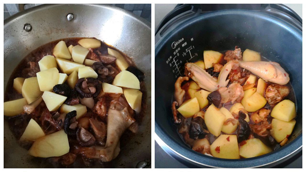电饭煲版土豆香菇焖鸡块