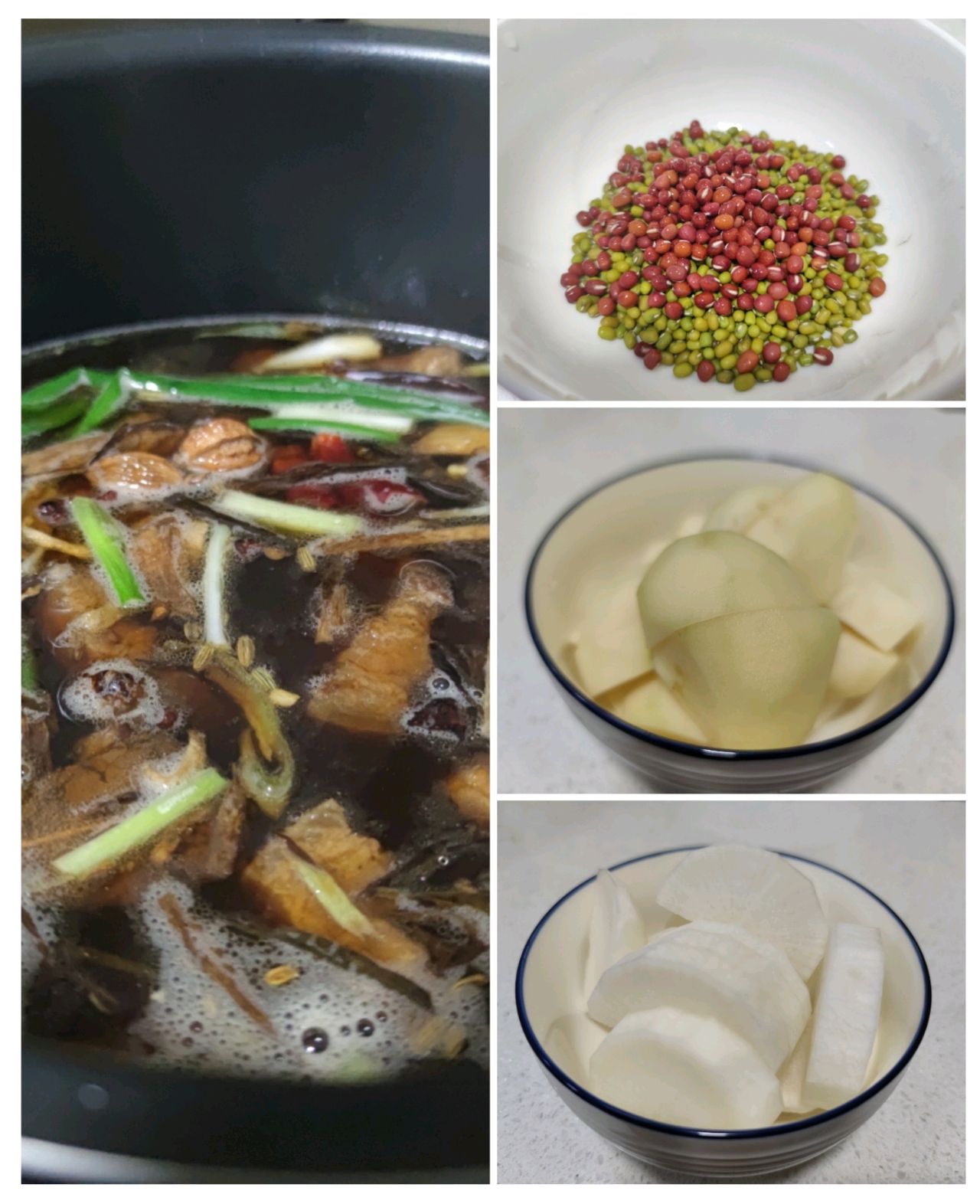 冬日绿豆炖肉汤