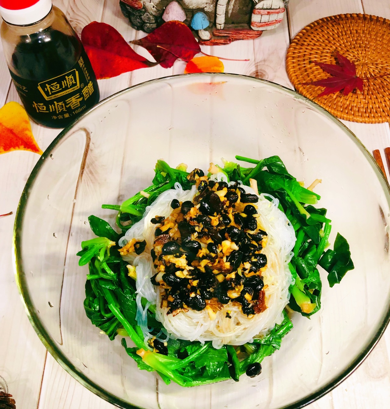 豆豉菠菜粉条