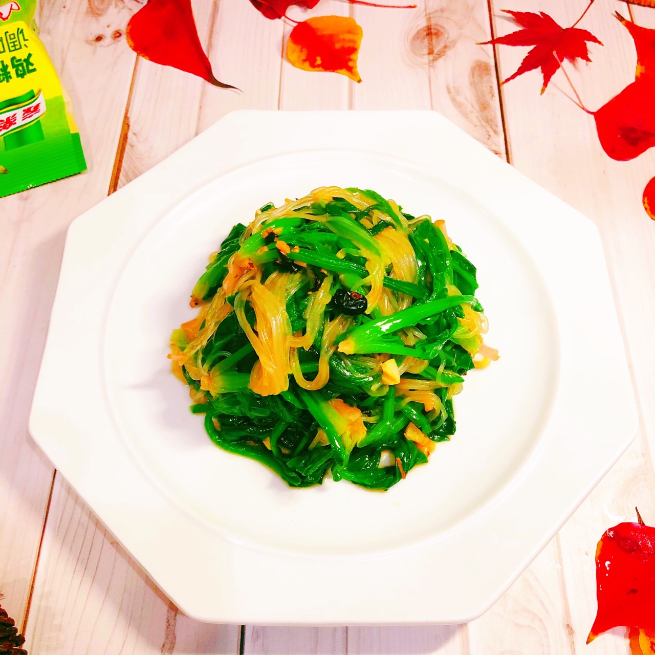 豆豉菠菜粉条