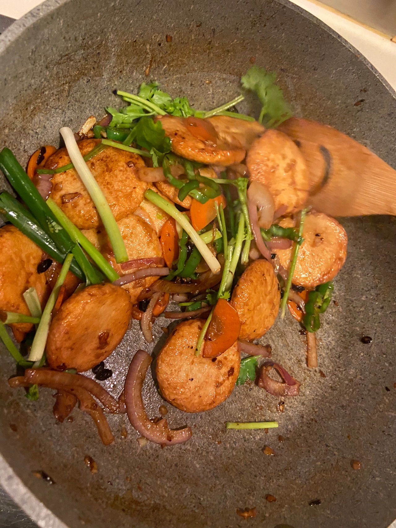 豆豉炒鱼饼