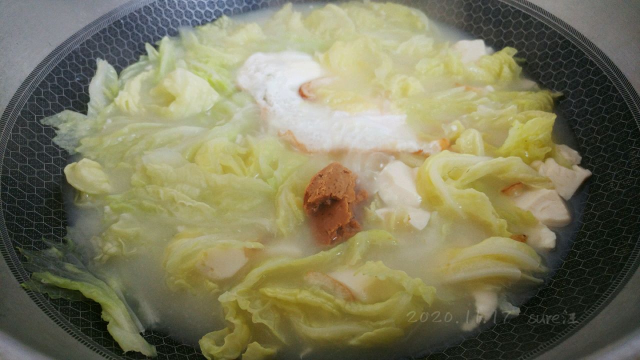 豆腐蒜酱白菜汤