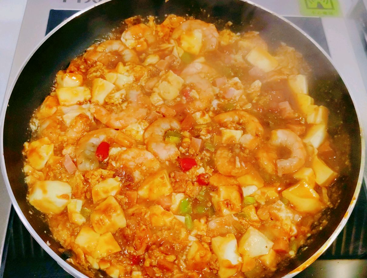 豆腐虾仁抱蛋