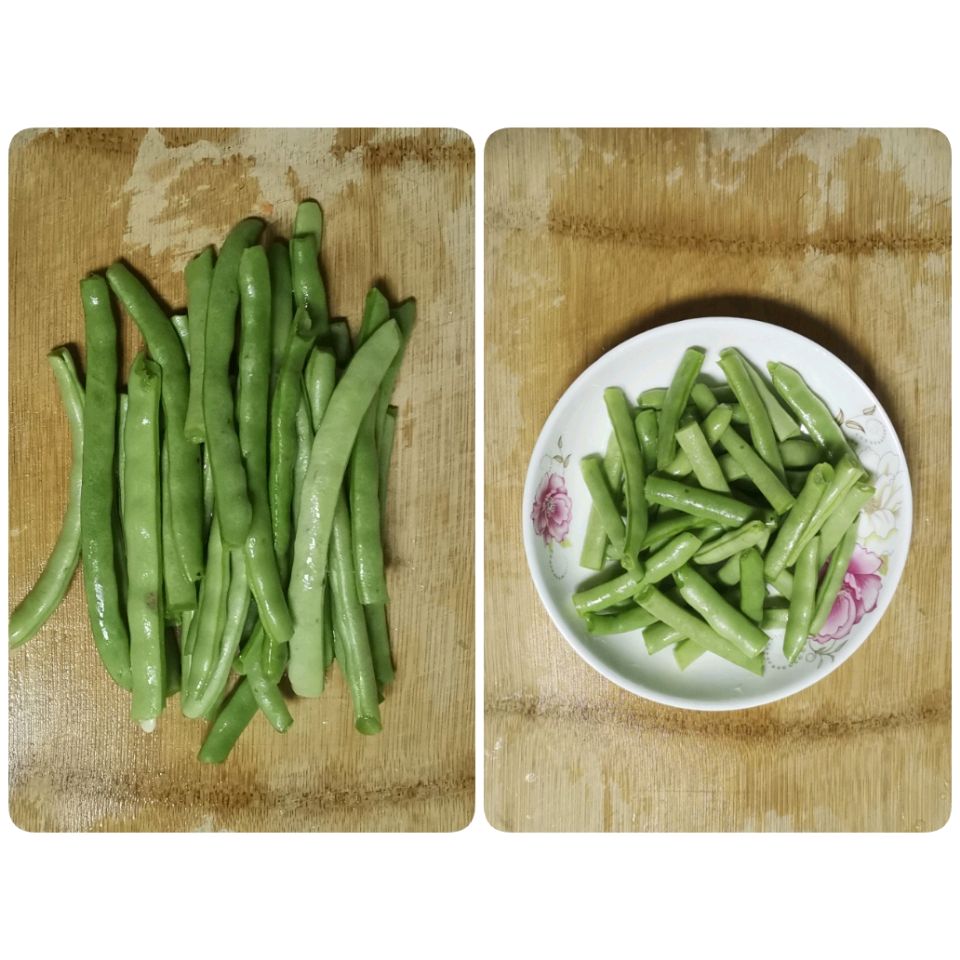 豆角炒肉丸片