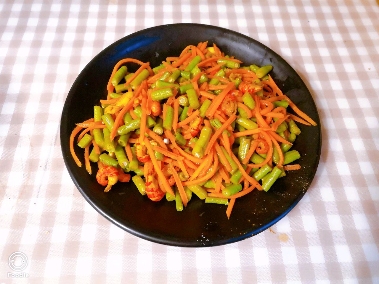 豆角炒虾