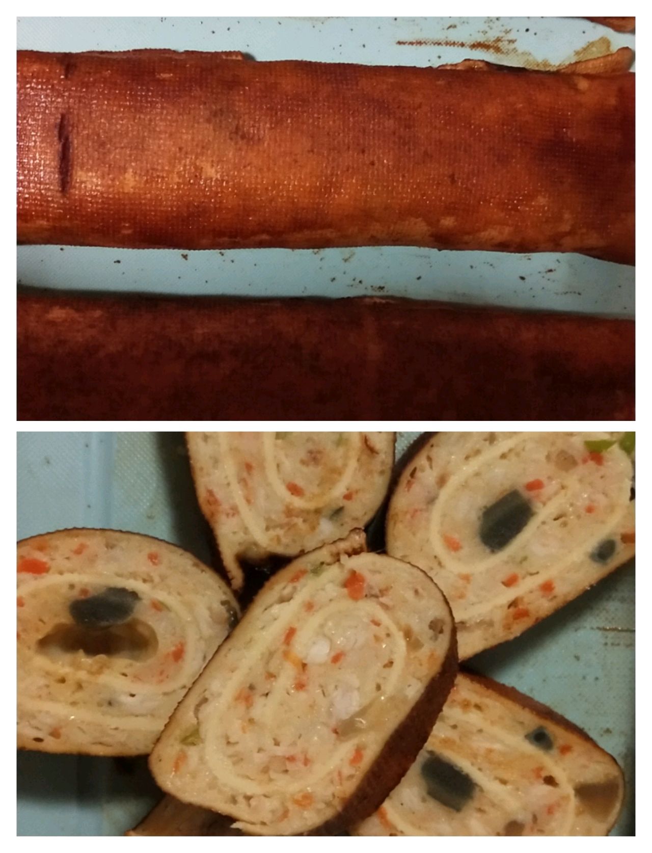 豆皮鸡肉皮蛋卷