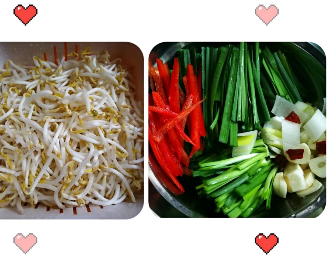 豆芽炒韮菜