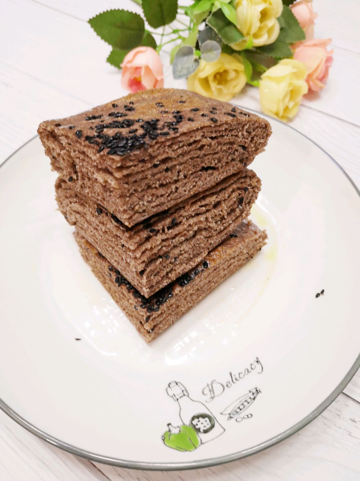 发面黑全麦千层饼