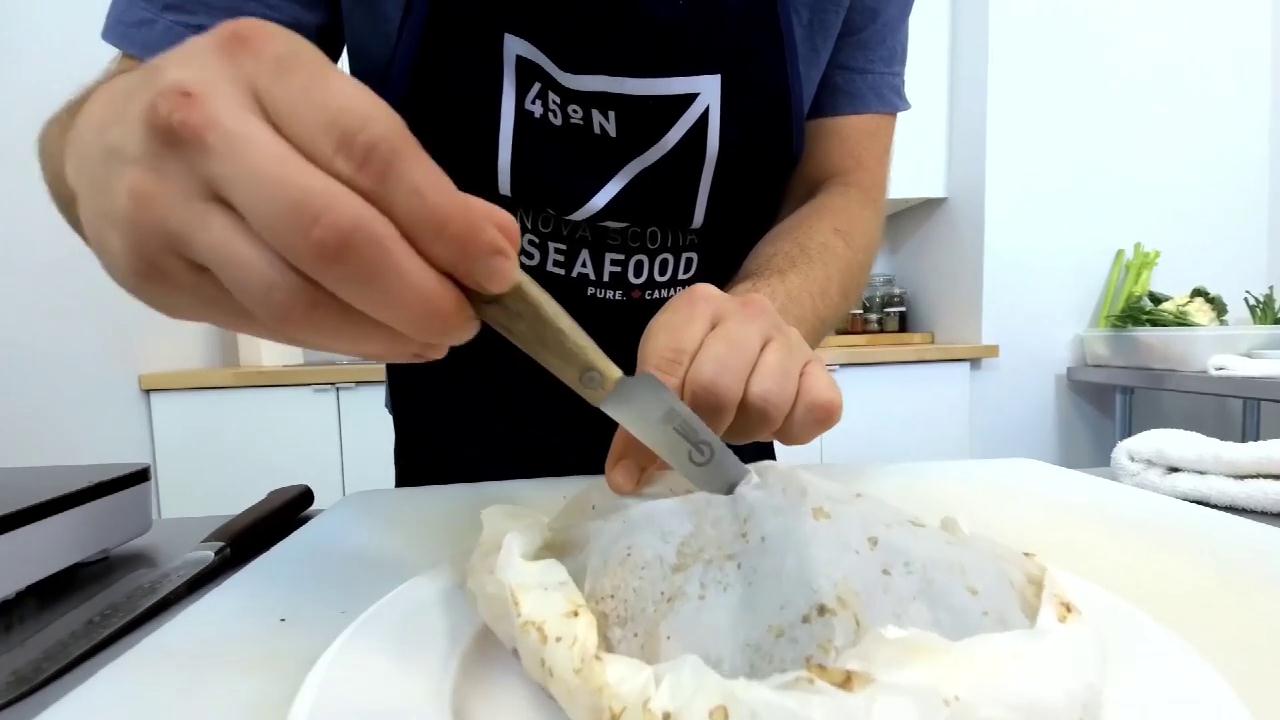 法式纸包烘焙大比目鱼排