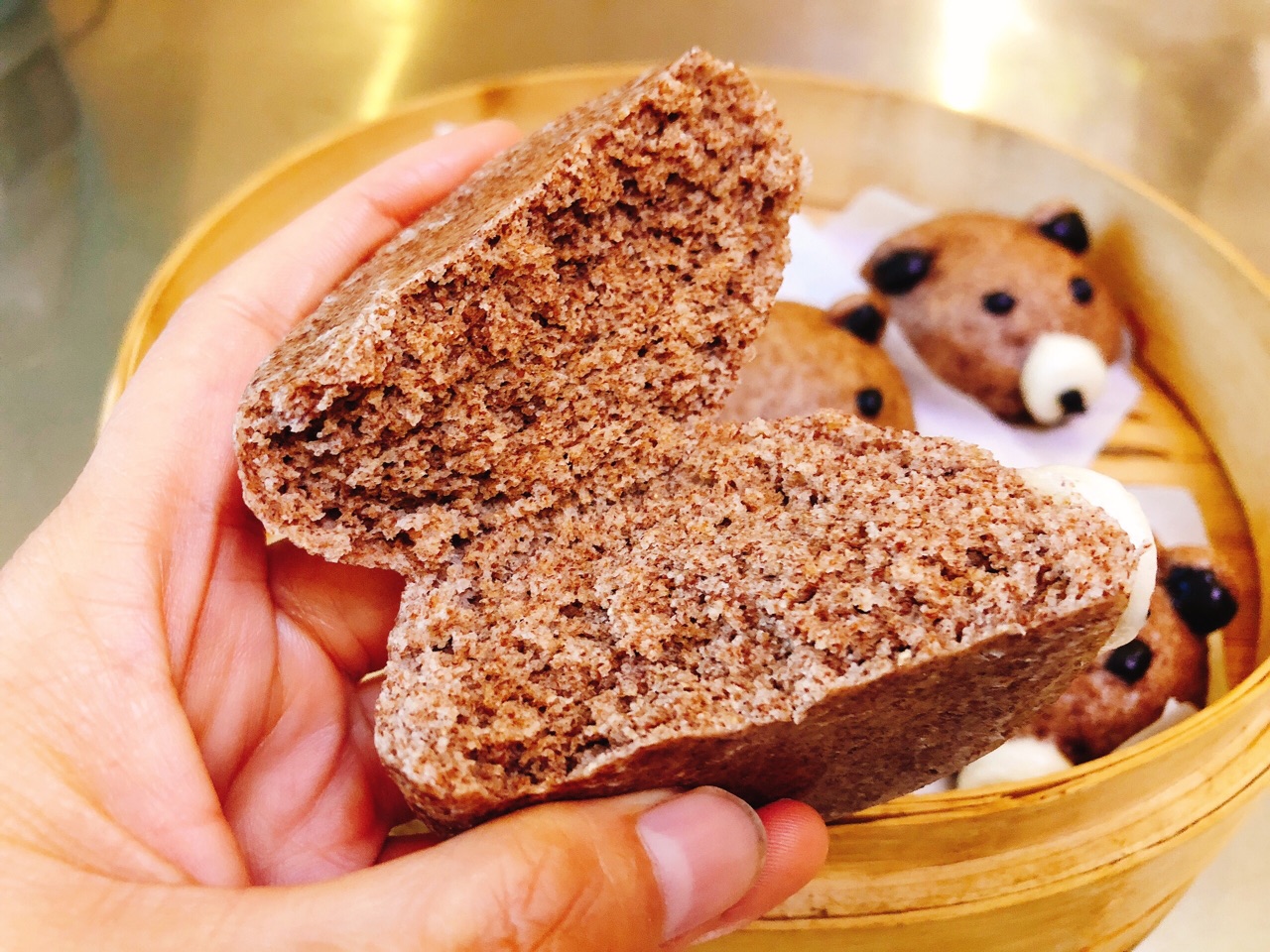 翻车的黑全麦布朗熊馒头