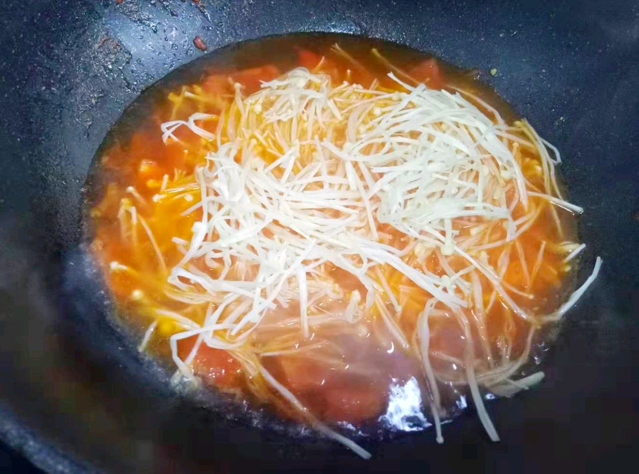 番茄豆腐金针菇汤