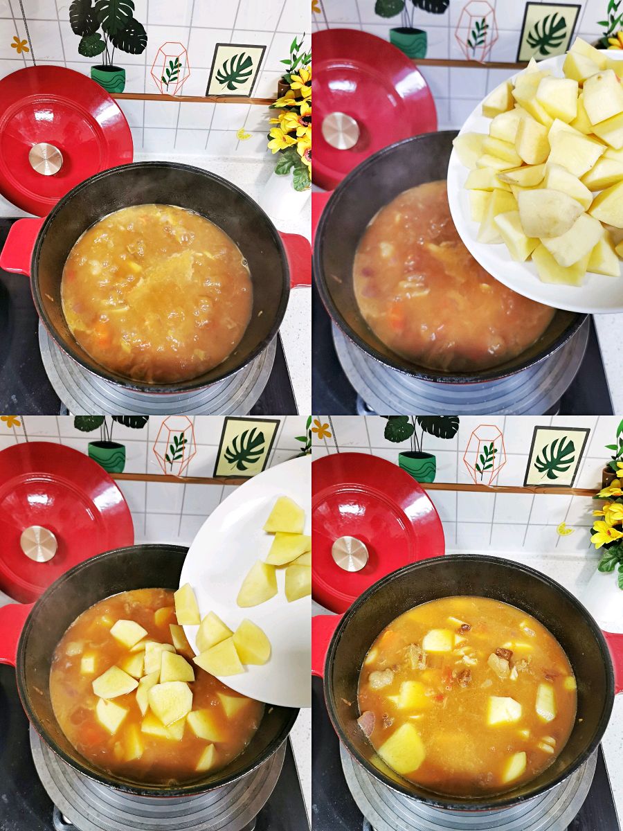 蕃茄土豆炖牛腩之珐琅锅版