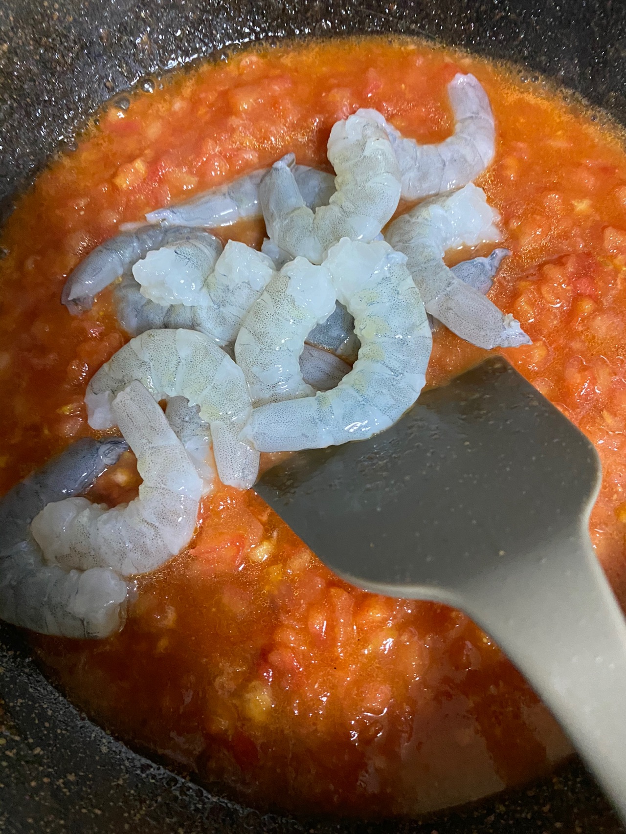 番茄虾仁面
