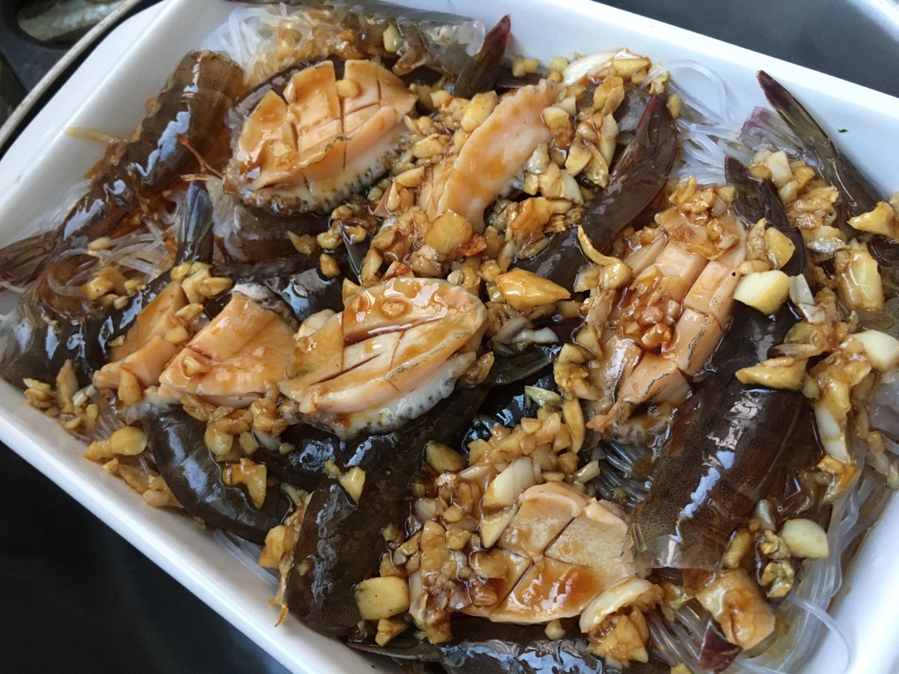粉丝蒸虾鲍鱼