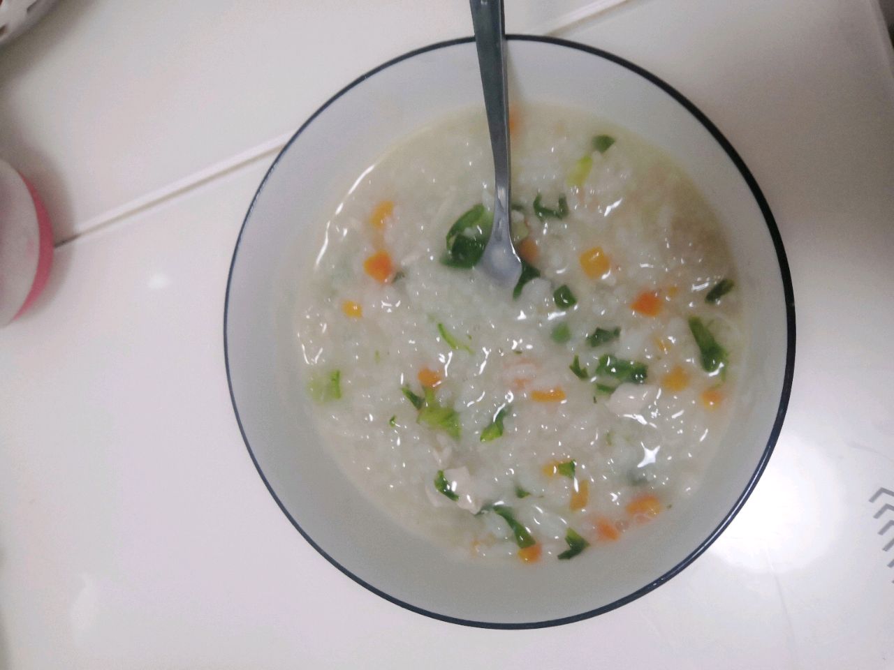 干贝鸡肉蔬菜粥