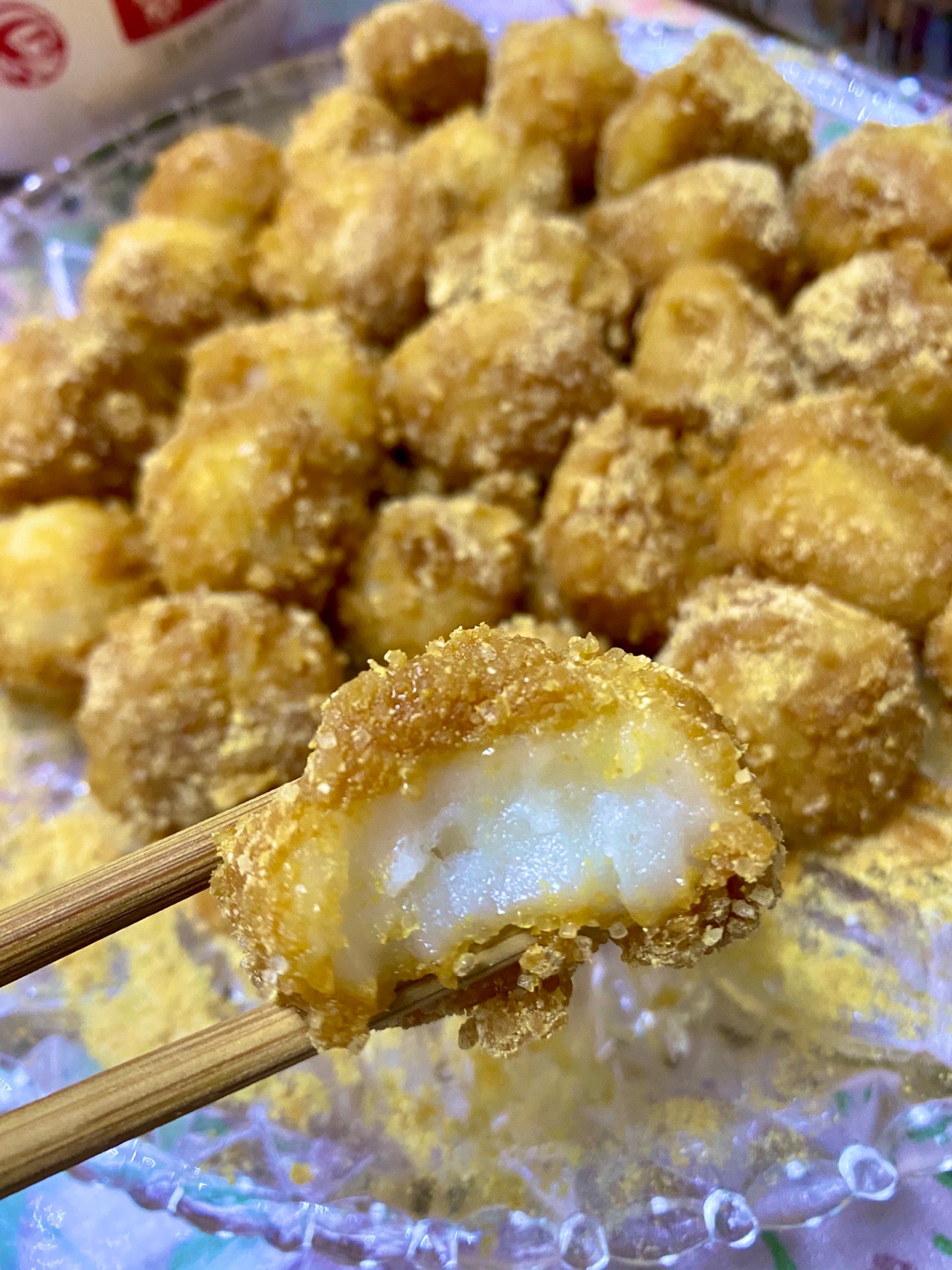 滚粉干汤圆