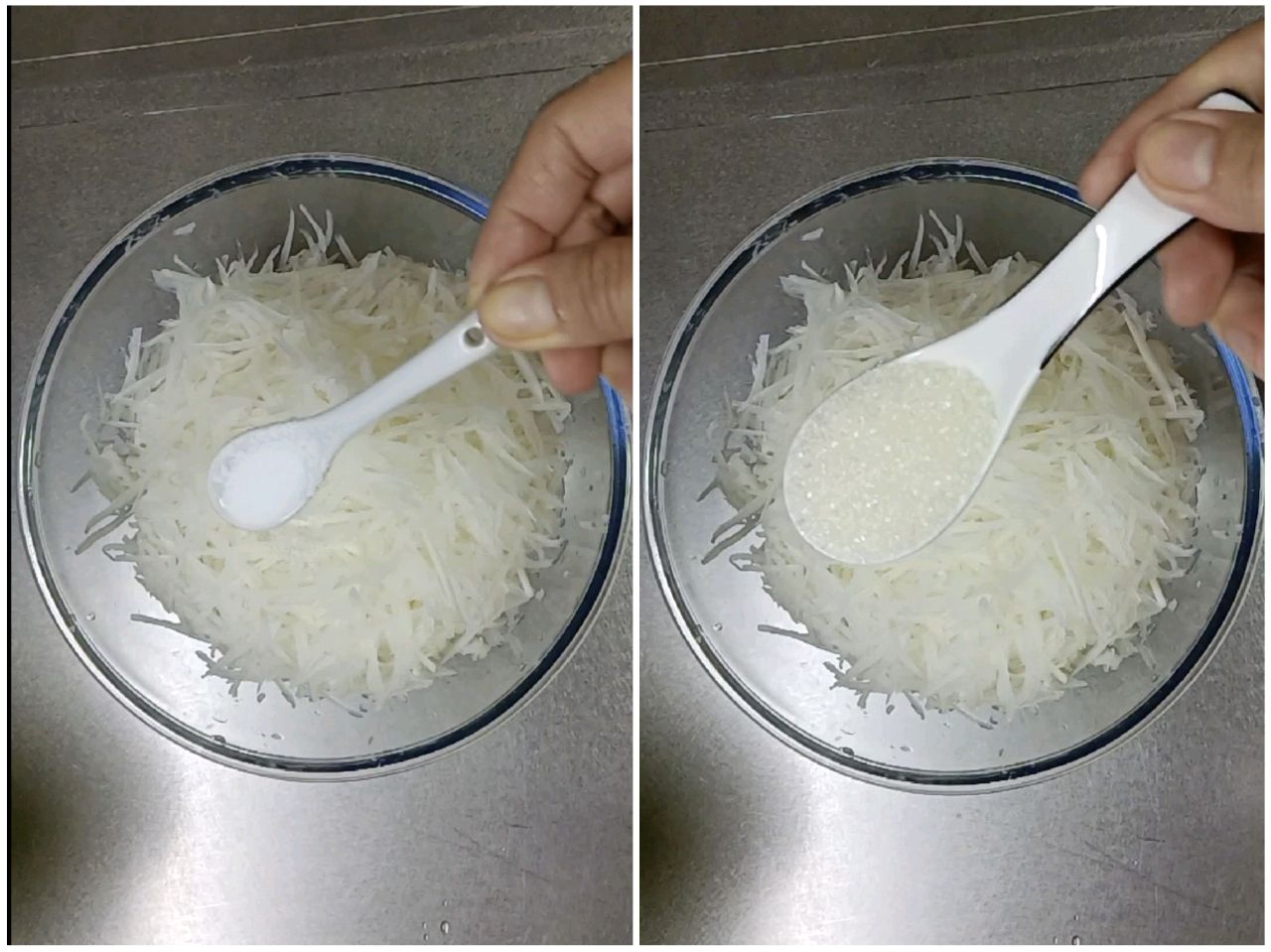 锅贴+酸甜萝卜丝