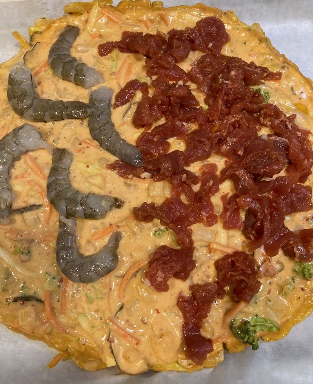 海陆双拼辣白菜烤饼