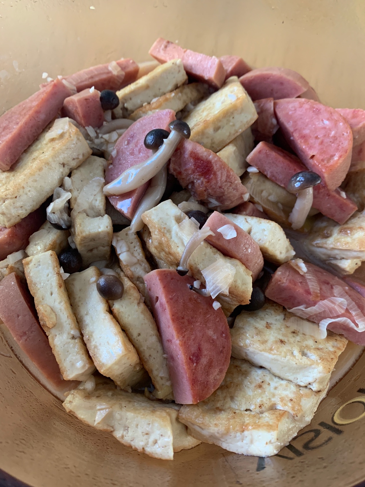 海鲜菇火腿烧豆腐