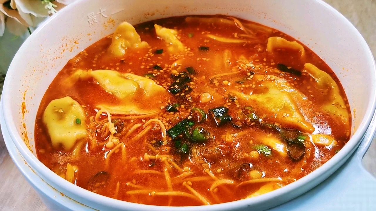 韩式泡菜饺子锅